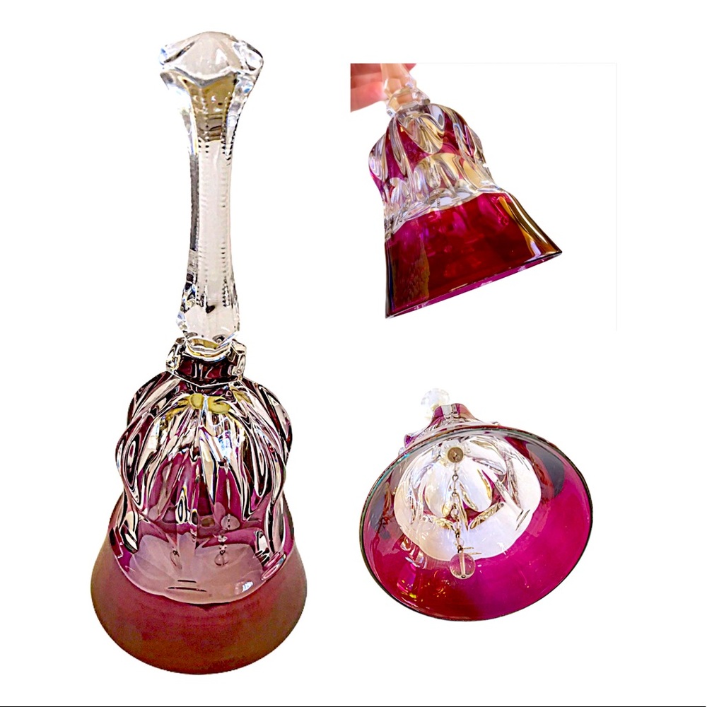Vintage Dinner Bell Cranberry Ruby Red Hostess Gift Ideas Gift For Mom Holidays - Picture 2 of 7